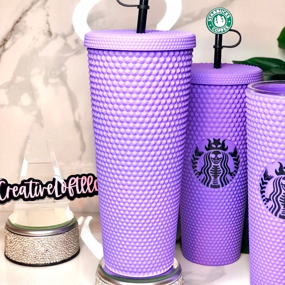Custom 24oz Spooky Mermaid Studded Tumbler 💜 - Picture 6 of 7